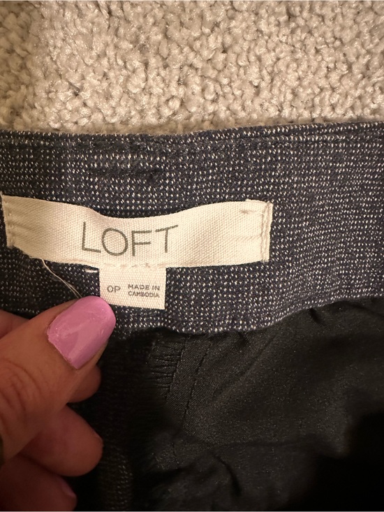 LOFT Pants - LOFT Navy Textured Jacket with Cream Sherpa Trim